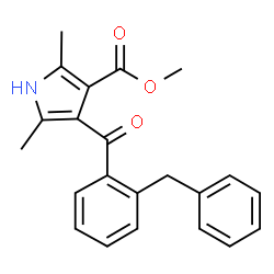ChemSpider 2D Image | Methyl 4-(2-benzylbenzoyl)-2,5-dimethyl-1H-pyrrole-3-carboxylate | C22H21NO3