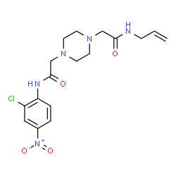 ChemSpider 2D Image | 2-{4-[2-(Allylamino)-2-oxoethyl]-1-piperazinyl}-N-(2-chloro-4-nitrophenyl)acetamide | C17H22ClN5O4