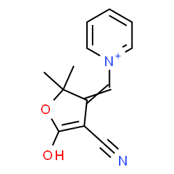 ChemSpider 2D Image | 1-[(4-Cyano-5-hydroxy-2,2-dimethyl-3(2H)-furanylidene)methyl]pyridinium | C13H13N2O2
