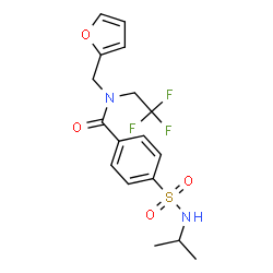ChemSpider 2D Image | N-(2-Furylmethyl)-4-(isopropylsulfamoyl)-N-(2,2,2-trifluoroethyl)benzamide | C17H19F3N2O4S