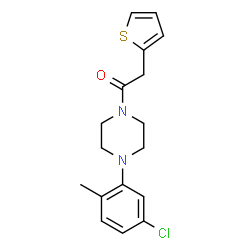 ChemSpider 2D Image | 1-[4-(5-Chloro-2-methylphenyl)-1-piperazinyl]-2-(2-thienyl)ethanone | C17H19ClN2OS