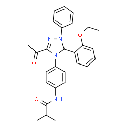 ChemSpider 2D Image | N-{4-[3-Acetyl-5-(2-ethoxyphenyl)-1-phenyl-1,5-dihydro-4H-1,2,4-triazol-4-yl]phenyl}-2-methylpropanamide | C28H30N4O3