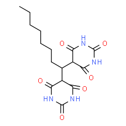 ChemSpider 2D Image | 5,5'-(1,1-Octanediyl)di(2,4,6(1H,3H,5H)-pyrimidinetrione) | C16H22N4O6