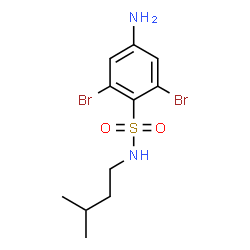 ChemSpider 2D Image | 4-Amino-2,6-dibromo-N-(3-methylbutyl)benzenesulfonamide | C11H16Br2N2O2S