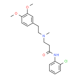 ChemSpider 2D Image | N-(2-Chlorophenyl)-N~3~-[2-(3,4-dimethoxyphenyl)ethyl]-N~3~-methyl-beta-alaninamide | C20H25ClN2O3