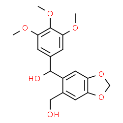 ChemSpider 2D Image | [6-(Hydroxymethyl)-1,3-benzodioxol-5-yl](3,4,5-trimethoxyphenyl)methanol | C18H20O7