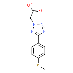 ChemSpider 2D Image | {5-[4-(Methylsulfanyl)phenyl]-2H-tetrazol-2-yl}acetate | C10H9N4O2S