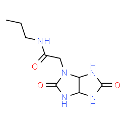 ChemSpider 2D Image | 2-(2,5-Dioxohexahydroimidazo[4,5-d]imidazol-1(2H)-yl)-N-propylacetamide | C9H15N5O3