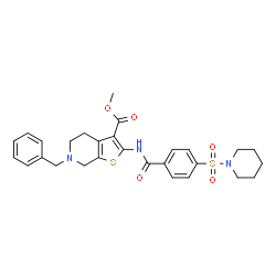 ChemSpider 2D Image | Methyl 6-benzyl-2-{[4-(1-piperidinylsulfonyl)benzoyl]amino}-4,5,6,7-tetrahydrothieno[2,3-c]pyridine-3-carboxylate | C28H31N3O5S2