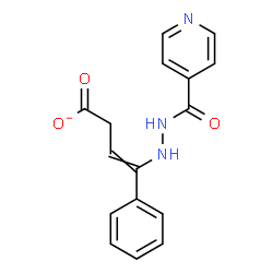 ChemSpider 2D Image | 4-(2-Isonicotinoylhydrazino)-4-phenyl-3-butenoate | C16H14N3O3