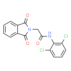 ChemSpider 2D Image | N-(2,6-Dichlorophenyl)-2-(1,3-dioxo-1,3-dihydro-2H-isoindol-2-yl)acetamide | C16H10Cl2N2O3