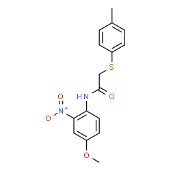 ChemSpider 2D Image | N-(4-methoxy-2-nitrophenyl)-2-[(4-methylphenyl)thio]acetamide | C16H16N2O4S