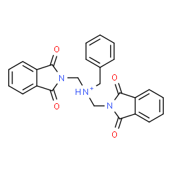 ChemSpider 2D Image | N-Benzyl(1,3-dioxo-1,3-dihydro-2H-isoindol-2-yl)-N-[(1,3-dioxo-1,3-dihydro-2H-isoindol-2-yl)methyl]methanaminium | C25H20N3O4