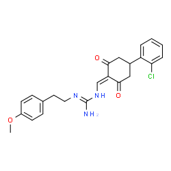 ChemSpider 2D Image | 1-{[4-(2-Chlorophenyl)-2,6-dioxocyclohexylidene]methyl}-3-[2-(4-methoxyphenyl)ethyl]guanidine | C23H24ClN3O3