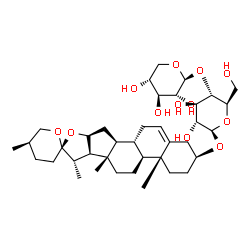 ChemSpider 2D Image | (3beta,25R)-Spirost-5-en-3-yl 4-O-beta-D-xylopyranosyl-beta-D-glucopyranoside | C38H60O12