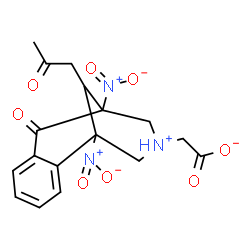 ChemSpider 2D Image | 1,5-methano-3-benzazocine-3(2H)-acetic acid, 1,4,5,6-tetrahydro-1,5-dinitro-6-oxo-11-(2-oxopropyl)- | C17H17N3O8