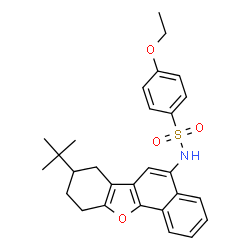 ChemSpider 2D Image | 4-Ethoxy-N-[8-(2-methyl-2-propanyl)-7,8,9,10-tetrahydrobenzo[b]naphtho[2,1-d]furan-5-yl]benzenesulfonamide | C28H31NO4S