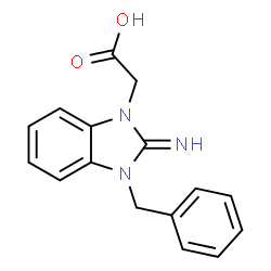 ChemSpider 2D Image | (3-Benzyl-2-imino-2,3-dihydrobenzoimidazol-1-yl)acetic acid | C16H15N3O2