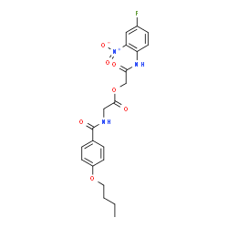 ChemSpider 2D Image | 2-[(4-Fluoro-2-nitrophenyl)amino]-2-oxoethyl N-(4-butoxybenzoyl)glycinate | C21H22FN3O7