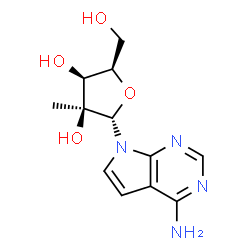 ChemSpider 2D Image | 7-(2-C-Methyl-alpha-D-lyxofuranosyl)-7H-pyrrolo[2,3-d]pyrimidin-4-amine | C12H16N4O4