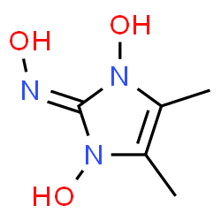 ChemSpider 2D Image | 2-(Hydroxyimino)-4,5-dimethyl-1H-imidazole-1,3(2H)-diol | C5H9N3O3