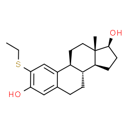 ChemSpider 2D Image | (17beta)-2-(Ethylsulfanyl)estra-1(10),2,4-triene-3,17-diol | C20H28O2S