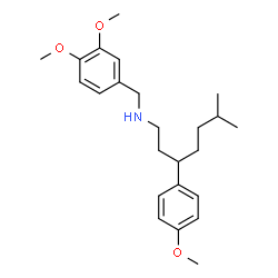 ChemSpider 2D Image | N-(3,4-Dimethoxybenzyl)-3-(4-methoxyphenyl)-6-methyl-1-heptanamine | C24H35NO3