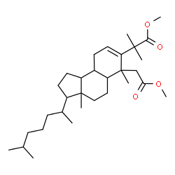 ChemSpider 2D Image | Methyl 2-[6-(2-methoxy-2-oxoethyl)-3a,6-dimethyl-3-(6-methyl-2-heptanyl)-2,3,3a,4,5,5a,6,9,9a,9b-decahydro-1H-cyclopenta[a]naphthalen-7-yl]-2-methylpropanoate | C31H52O4