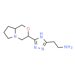 ChemSpider 2D Image | 2-[5-(Hexahydro-1H-pyrrolo[2,1-c][1,4]oxazin-3-yl)-4H-1,2,4-triazol-3-yl]ethanamine | C11H19N5O
