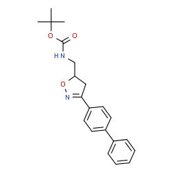 ChemSpider 2D Image | TERT-BUTYL ((3-([1,1'-BIPHENYL]-4-YL)-4,5-DIHYDROISOXAZOL-5-YL)METHYL)CARBAMATE | C21H24N2O3
