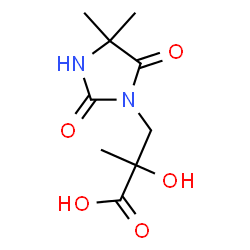 ChemSpider 2D Image | 3-(4,4-Dimethyl-2,5-dioxo-1-imidazolidinyl)-2-hydroxy-2-methylpropanoic acid | C9H14N2O5