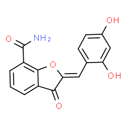 ChemSpider 2D Image | (2Z)-2-(2,4-Dihydroxybenzylidene)-3-oxo-2,3-dihydro-1-benzofuran-7-carboxamide | C16H11NO5