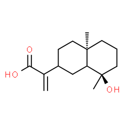 ChemSpider 2D Image | 2-[(4aR,8R)-8-Hydroxy-4a,8-dimethyldecahydro-2-naphthalenyl]acrylic acid | C15H24O3