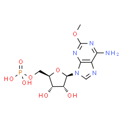 ChemSpider 2D Image | 2-Methoxyadenosine 5'-(dihydrogen phosphate) | C11H16N5O8P