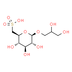 ChemSpider 2D Image | 2,3-Dihydroxypropyl 6-deoxy-6-sulfo-beta-D-glucopyranoside | C9H18O10S