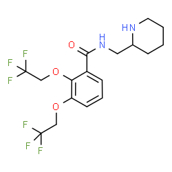 ChemSpider 2D Image | N-(2-Piperidinylmethyl)-2,3-bis(2,2,2-trifluoroethoxy)benzamide | C17H20F6N2O3