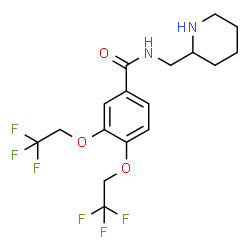 ChemSpider 2D Image | N-(2-Piperidinylmethyl)-3,4-bis(2,2,2-trifluoroethoxy)benzamide | C17H20F6N2O3