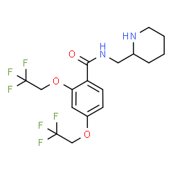 ChemSpider 2D Image | N-(2-Piperidinylmethyl)-2,4-bis(2,2,2-trifluoroethoxy)benzamide | C17H20F6N2O3