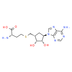 ChemSpider 2D Image | [(1R,2R,3S,4R)-4-(6-Amino-9H-purin-9-yl)-2,3-dihydroxycyclopentyl]-L-methionine | C15H22N6O4S