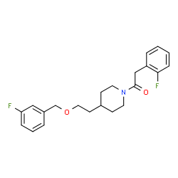 ChemSpider 2D Image | 1-(4-{2-[(3-Fluorobenzyl)oxy]ethyl}-1-piperidinyl)-2-(2-fluorophenyl)ethanone | C22H25F2NO2