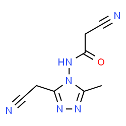 ChemSpider 2D Image | 2-Cyano-N-(3-(cyanomethyl)-5-methyl-4H-1,2,4-triazol-4-yl)acetamide | C8H8N6O