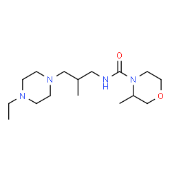 ChemSpider 2D Image | N-[3-(4-Ethyl-1-piperazinyl)-2-methylpropyl]-3-methyl-4-morpholinecarboxamide | C16H32N4O2