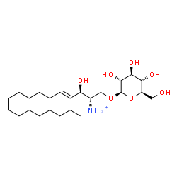 ChemSpider 2D Image | (2S,3R,4E)-1-(beta-D-Glucopyranosyloxy)-3-hydroxy-4-octadecen-2-aminium | C24H48NO7
