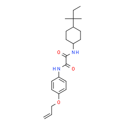 ChemSpider 2D Image | N-[4-(Allyloxy)phenyl]-N'-[4-(2-methyl-2-butanyl)cyclohexyl]ethanediamide | C22H32N2O3