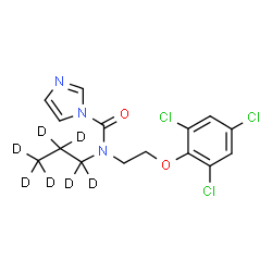 ChemSpider 2D Image | N-(~2~H_7_)Propyl-N-[2-(2,4,6-trichlorophenoxy)ethyl]-1H-imidazole-1-carboxamide | C15H9D7Cl3N3O2