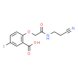 ChemSpider 2D Image | 2-{2-[(2-Cyanoethyl)amino]-2-oxoethoxy}-5-iodobenzoic acid | C12H11IN2O4
