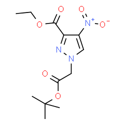 ChemSpider 2D Image | Ethyl 1-{2-[(2-methyl-2-propanyl)oxy]-2-oxoethyl}-4-nitro-1H-pyrazole-3-carboxylate | C12H17N3O6