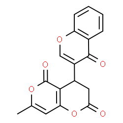 ChemSpider 2D Image | 7-Methyl-4-(4-oxo-4H-chromen-3-yl)-3,4-dihydro-2H,5H-pyrano[4,3-b]pyran-2,5-dione | C18H12O6