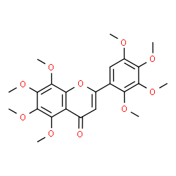 ChemSpider 2D Image | 5,6,7,8-Tetramethoxy-2-(2,3,4,5-tetramethoxyphenyl)-4H-chromen-4-one | C23H26O10