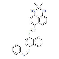 ChemSpider 2D Image | 2,2-Dimethyl-6-[(E)-{4-[(Z)-phenyldiazenyl]-1-naphthyl}diazenyl]-2,3-dihydro-1H-perimidine | C29H24N6